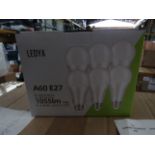 2x Boxes of 6 Ledya A60 E27 13w warm white light bulbs, new