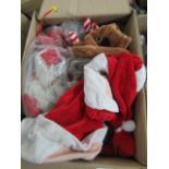 Box Containing Various Christmas Novelty Hats - Good Condition.