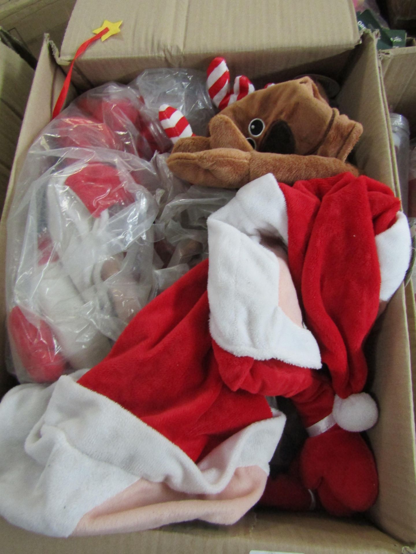 Box Containing Various Christmas Novelty Hats - Good Condition.