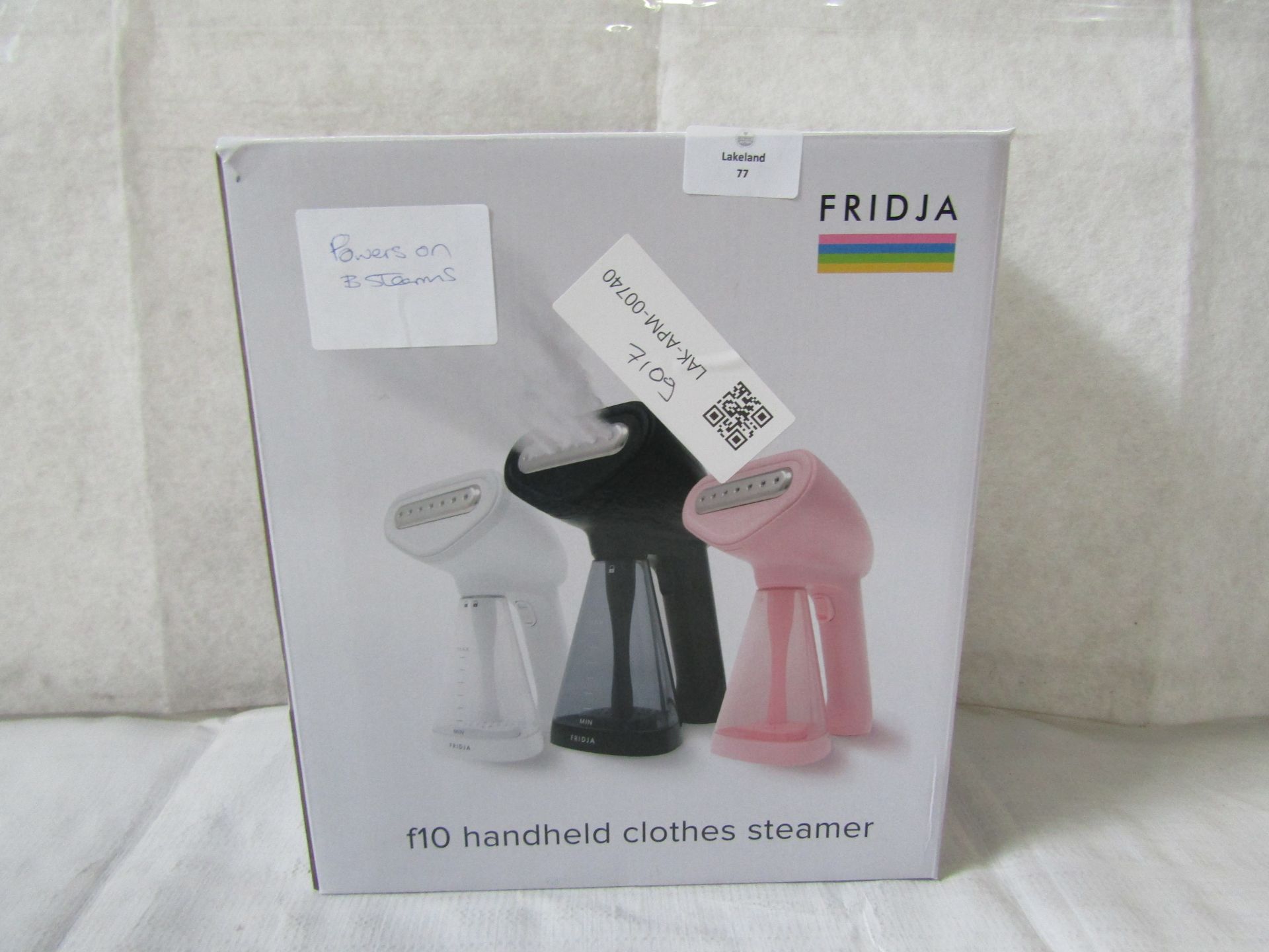 Fridja Handheld Garment Steamer RRP 90About the Product(s)Easy-to-use handheld garment steamer.