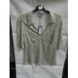 Principles Polo Neck Slinky Top Sage, Size: 14 - Good Condition.