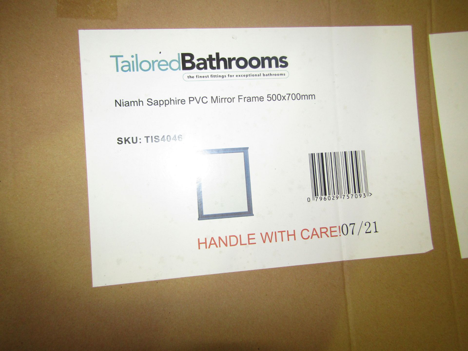 Tailored Bathrooms - Niamh Sapphine PVC Mirror Frame / 500x700mm - Good Condition & Boxed.