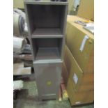 Bath Store - Tall Bathroom Unit Dove Grey Matt / 144x35x35cm - Good Condition & Boxed.