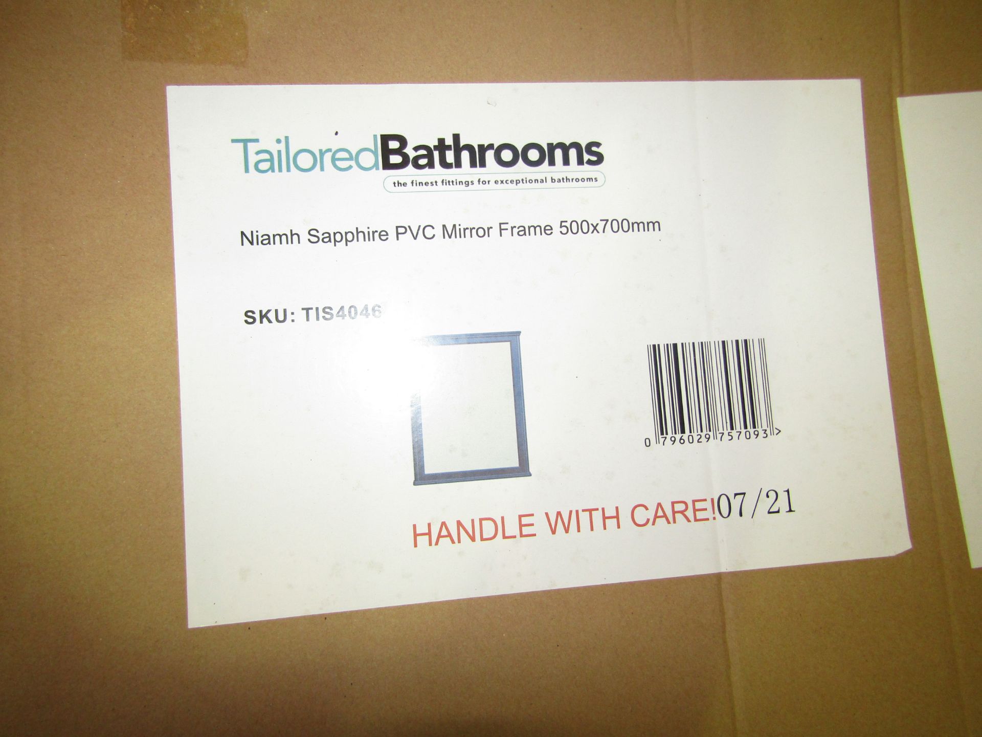 Tailored Bathrooms - Niamh Sapphine PVC Mirror Frame / 500x700mm - Good Condition & Boxed.