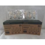 2X AMPTON - A60 E27 806 Lumen LED Filament Light Bulbs - Pack of 6 - New & Boxed.