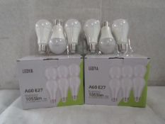 2X LEDYA - A60 E27 1055 Lumens Warm Light Bulbs - Pack of 6 - New & Boxed.