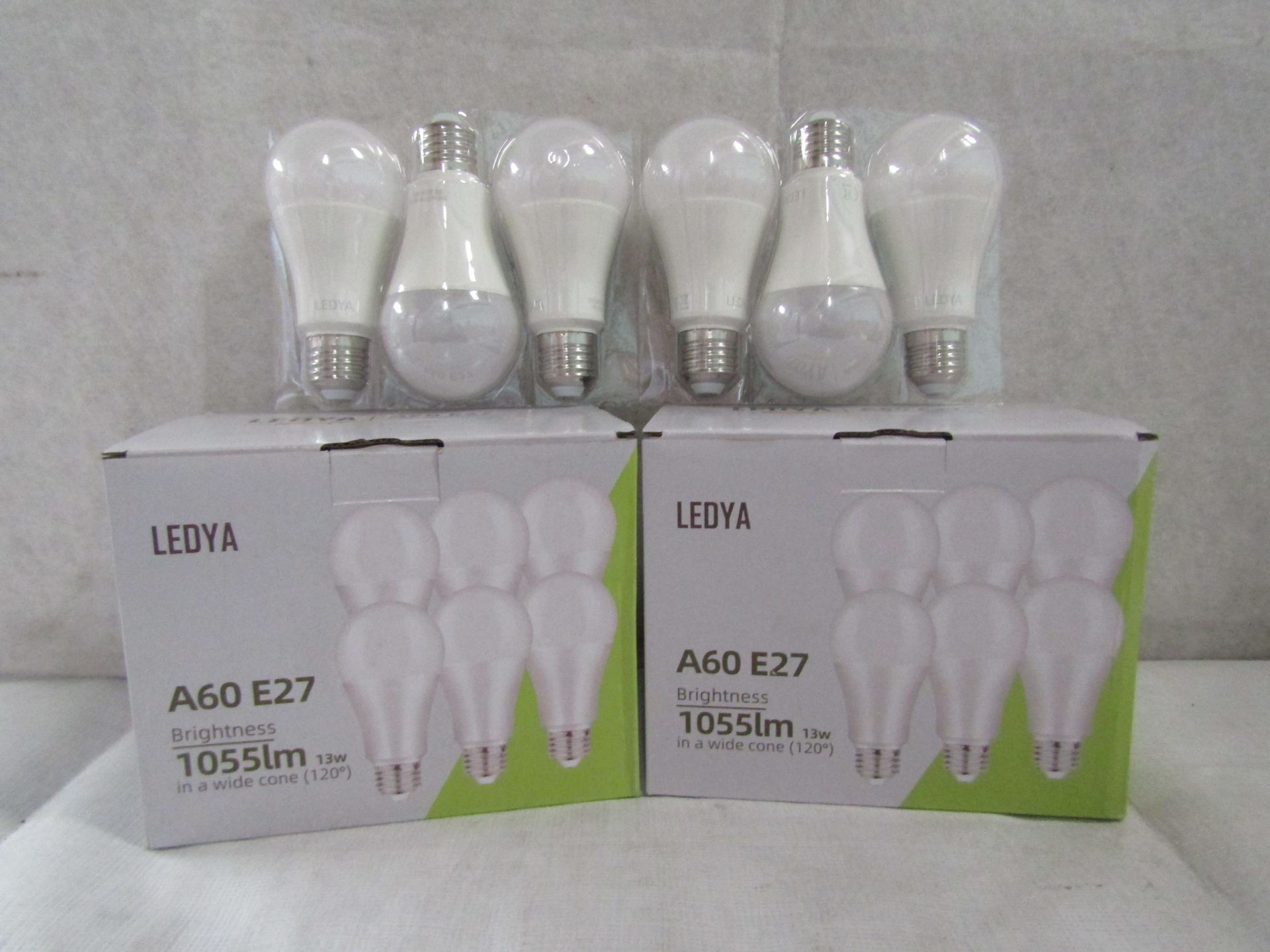 2X LEDYA - A60 E27 1055 Lumen LED Light Bulbs - Pack of 6 - New & Boxed.