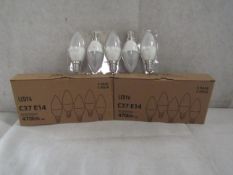 2X LEDYA - C37 E14 470 Lumen LED Light Bulbs - Pack of 5 - New & Boxed.