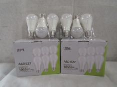 2X LEDYA - A60 E27 1055 Lumens Warm Light Bulbs - Pack of 6 - New & Boxed.