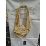PrettyLittleThing Outmeal Linen Look Cross Front Corset, Size: 12 - Good Condition With Tag.