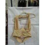 Box Of Approx 100x Pretty Little Thing Oatmeal Linen Look Cross Front Corset- Size 6, New &