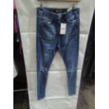 Risk Couture Ladies Ripped Knee Jeans Blue, Size: 28/30 - Good Condition.