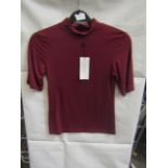 2x Miss Guided - Basic LS Square Slinky Midi Dress Burgundy - Size 4 - New With Tags & Packaged.
