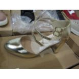 JD Williams Sole Diva Gold Heeled Ladies Shoes - Size: 5E - Unused & Boxed.