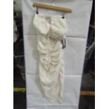 2x Pretty Little Thing Cream Textured Cross Front Halterneck Midaxi Dress- Size 8, New & Packaged.