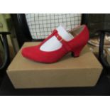 Ladies Heel Shoes, Size Uk 5, Red, Unworn & Boxed. See Image.