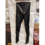 1x Box Containing Approx 40x Pretty Little Thing Shape Black Faux Leather Lace Insert Leggings, Size