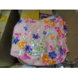 Box Of Approx 100 Mixed Sizes Of Pretty Little Thing Multi Sequin Embroidered Boned Corset- Sizes,