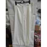 2x PrettyLittleThing White Woven Double Belt Loop Suit Trousers, Size: 8 - New & Packaged.