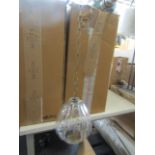 Hanging Glass Lantern W12 x D 12 x H49cm (includes chain) - New & Boxed. (342)