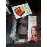 3x Mixed items which includea loaf tin, s pack of 24kt gold plateds cards and a light therepy acne