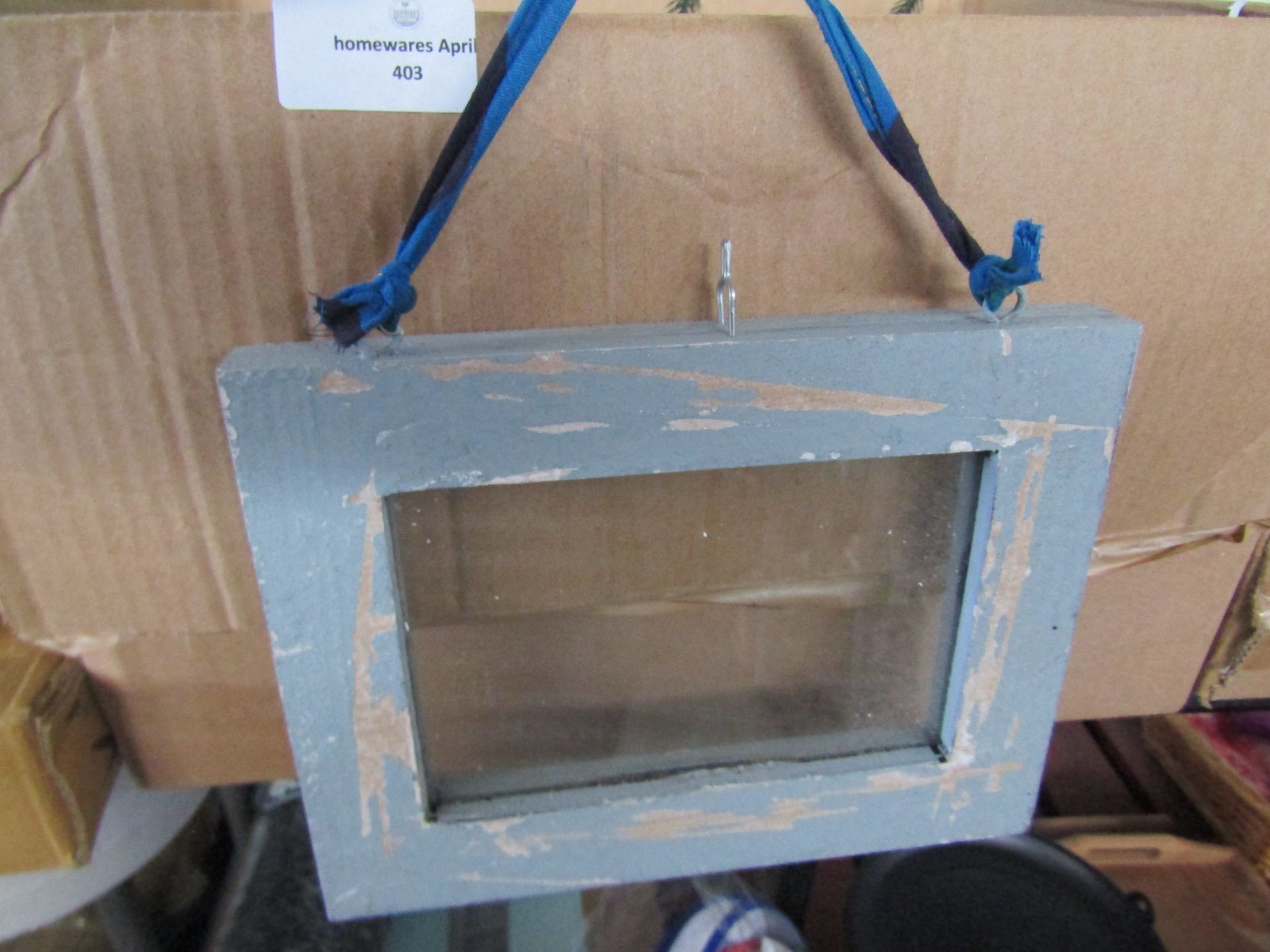 2x Small Rustic Display Frame - Duck Egg Blue 6x4 Photo size - New & Boxed.
