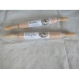 2X Fig&Olive - Wooden Rolling Pin- New & Packaged.
