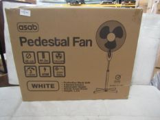 Asab - 120cm Pedestal Fan - White - Untested & Boxed.