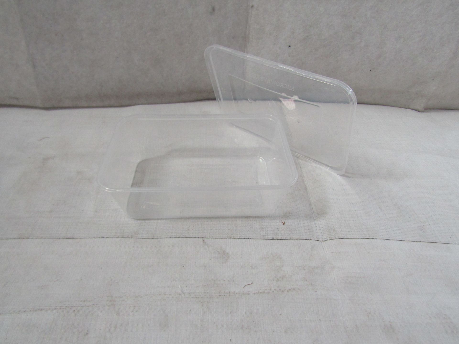 250X Clear Rectangular Microwave Containers - Unused & Boxed.