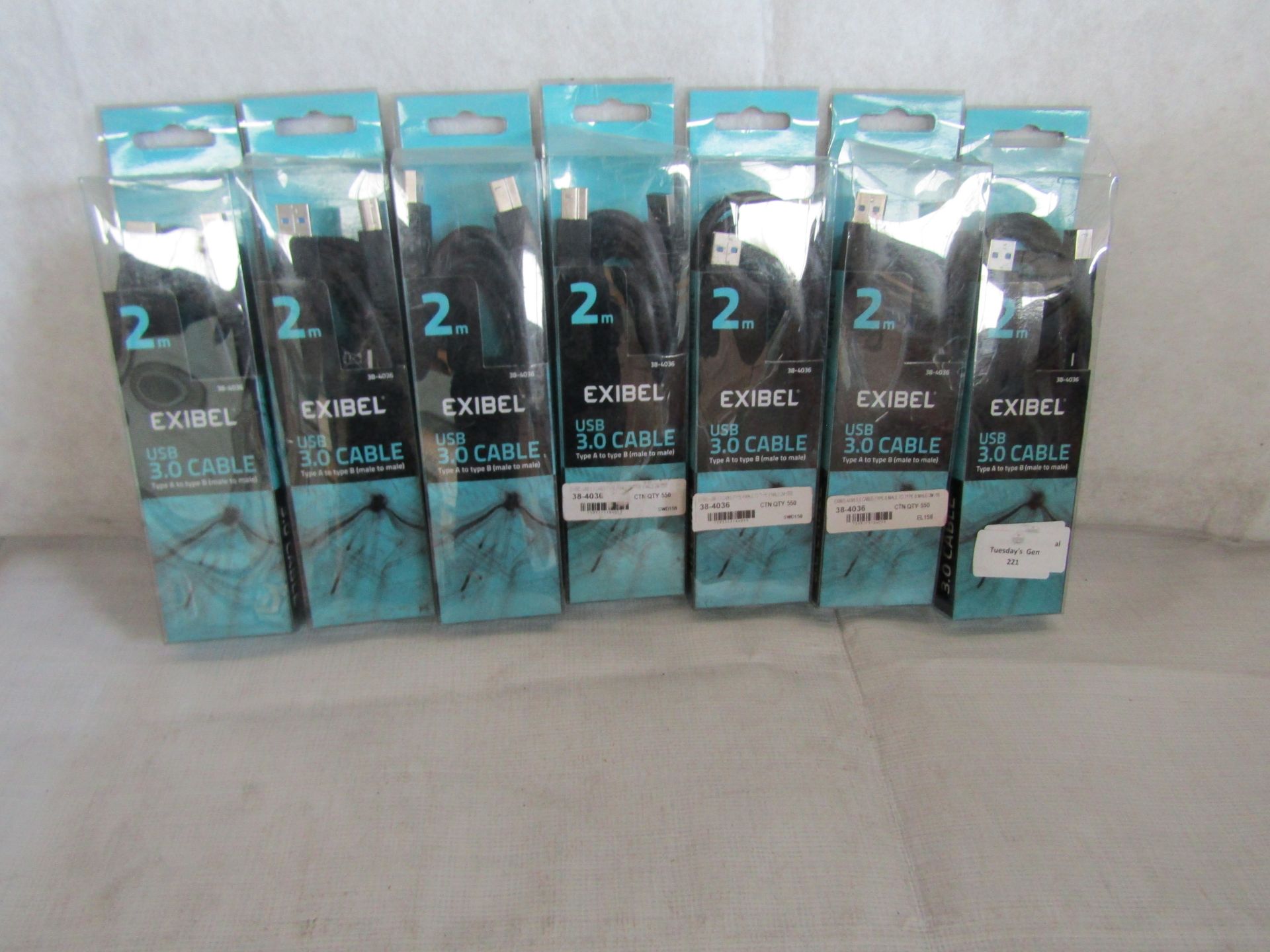 7X Exibel - USB 3.0 Type A To Type B Cables - New & Packaged.