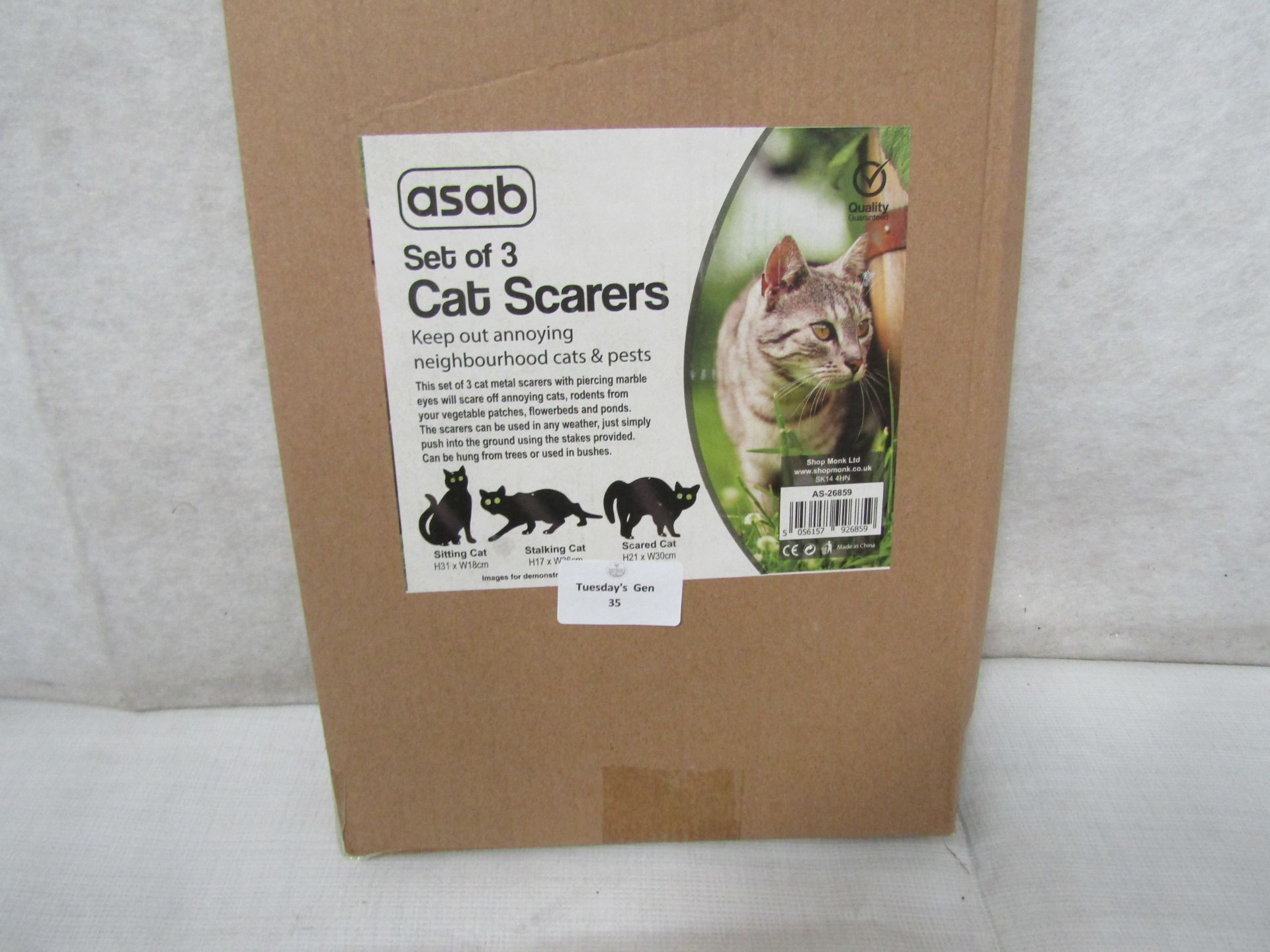 Asab - Set of 3 Cat Scarers - Unchecked & Boxed.