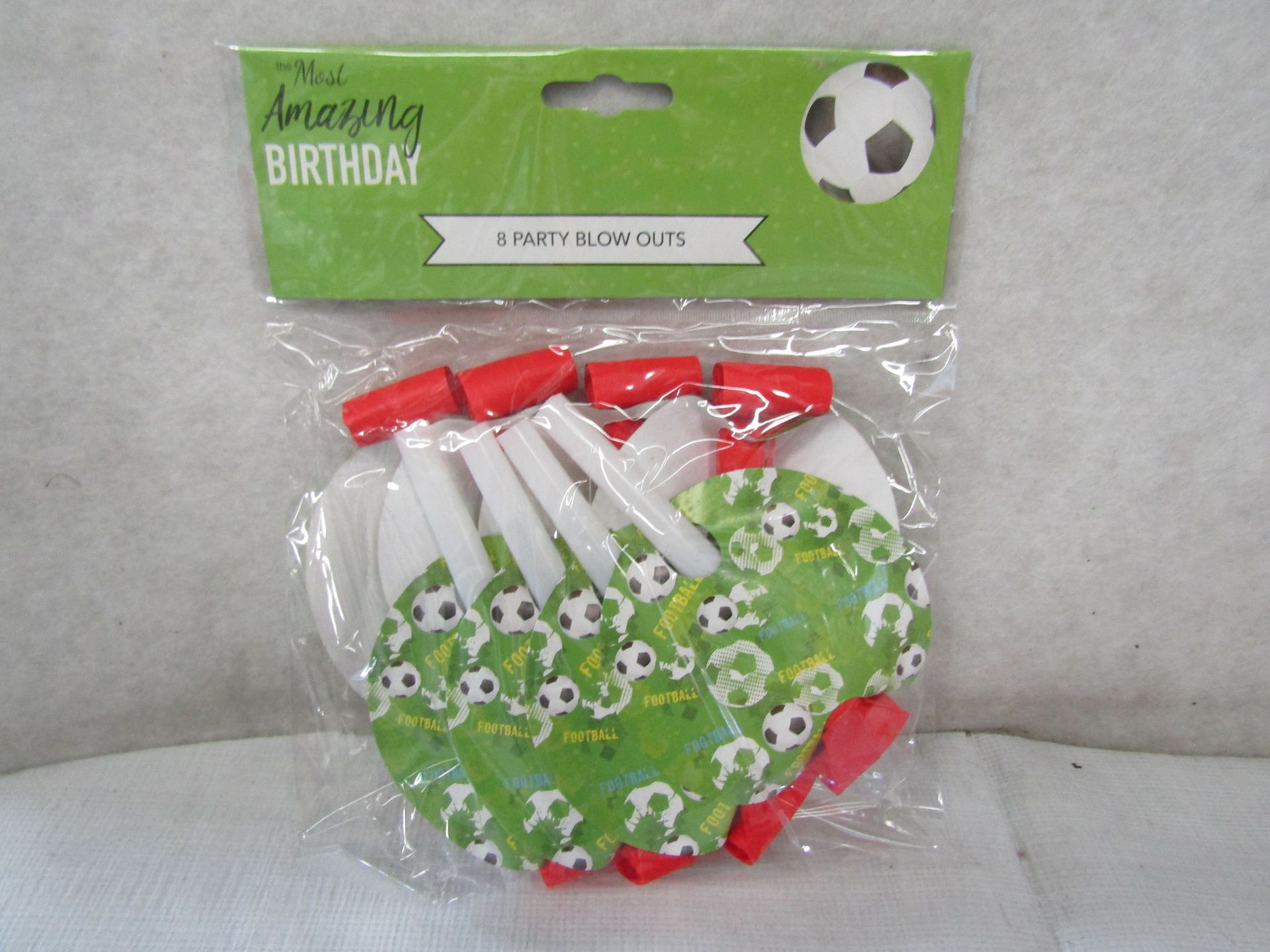 24X Football Party Blow Outs ( 8 Per Pack ) - All Packaged.