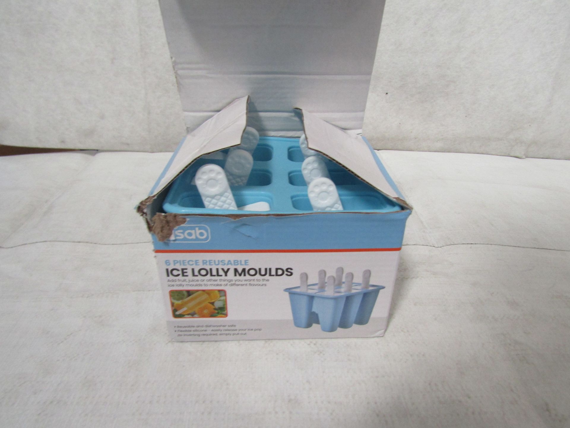 Asab - 6-Piece Reuseable Ice Lolly Moulds - Boxed.