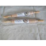 2X Fig&Olive - Wooden Rolling Pin- New & Packaged.