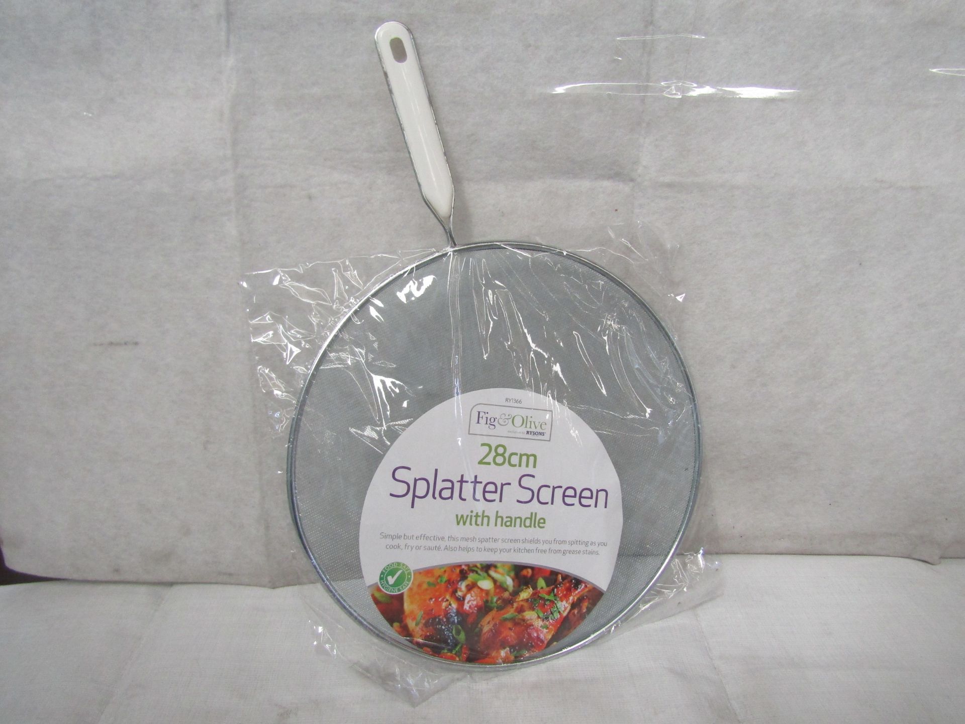 20X Fig&Olive 28cm Splatter Screen With Handle ( For Pans ) - New & Packaged.