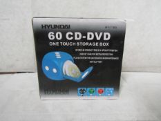 Hyundai - 60 CD/ DVD One Touch Storage Box - Unchecked & Boxed.