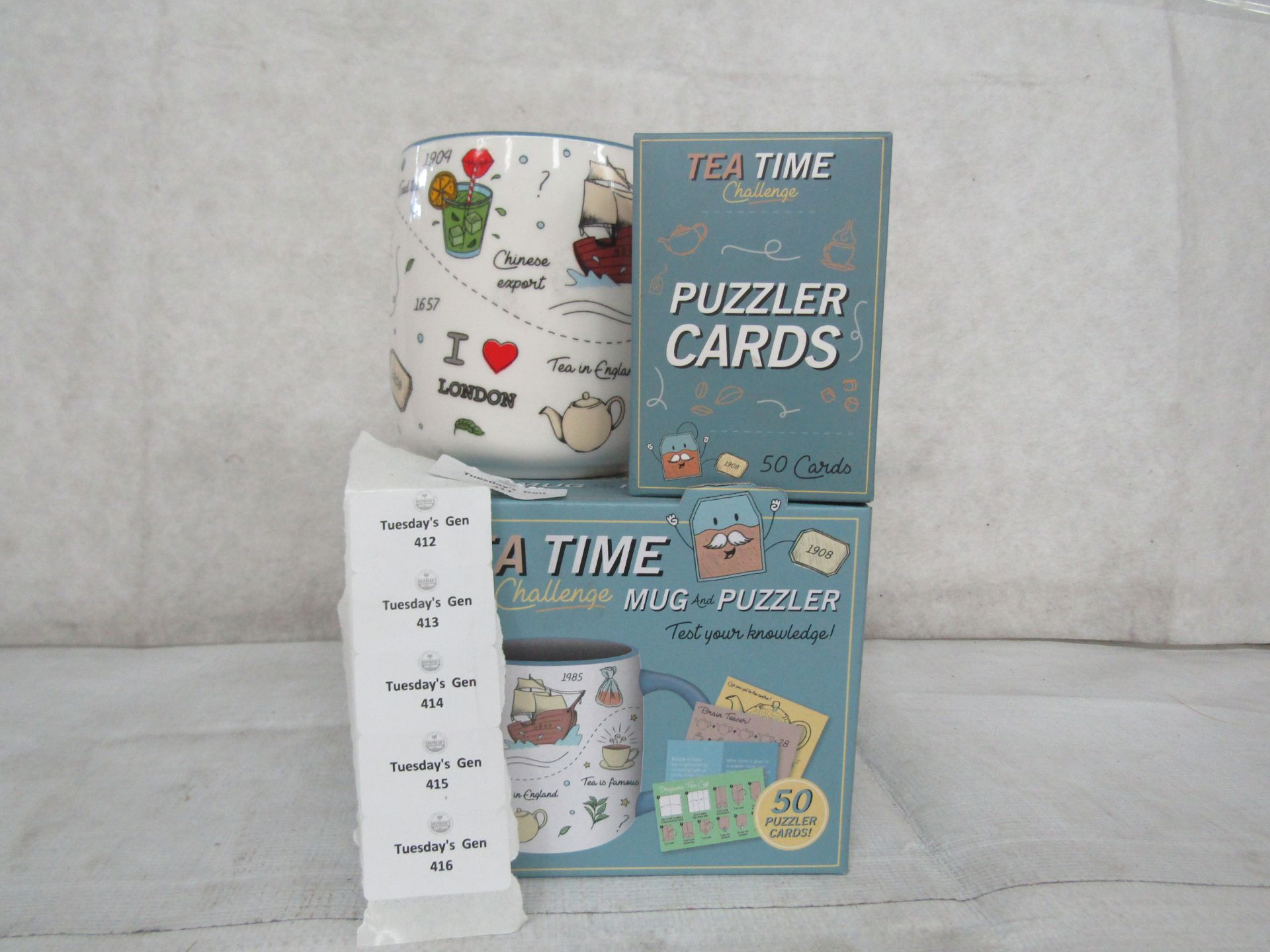 24X Teatime Challenge Puzzler - Includes 1x Mug & 50 Puzzler Cards - New & Boxed.