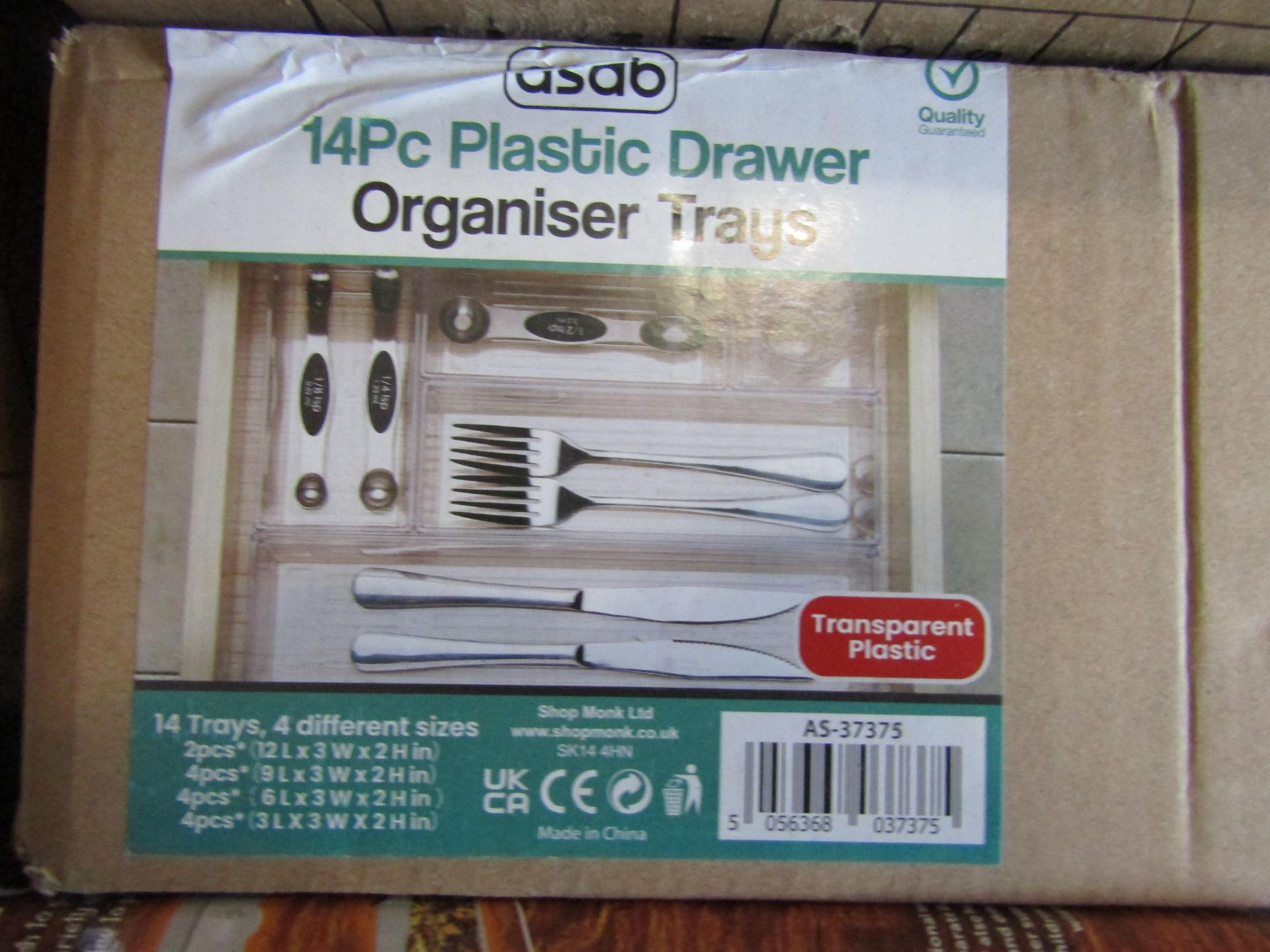 Asab - 14-Piece Plastic Drawer Organiser Trays - Unchecked & Boxed.