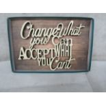 20X " Change What You Can Accept What You Cant " Wooden Wall Signs - New & Boxed.