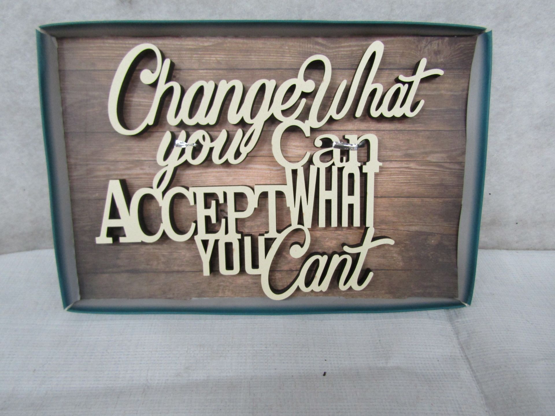 20X " Change What You Can Accept What You Cant " Wooden Wall Signs - New & Boxed.