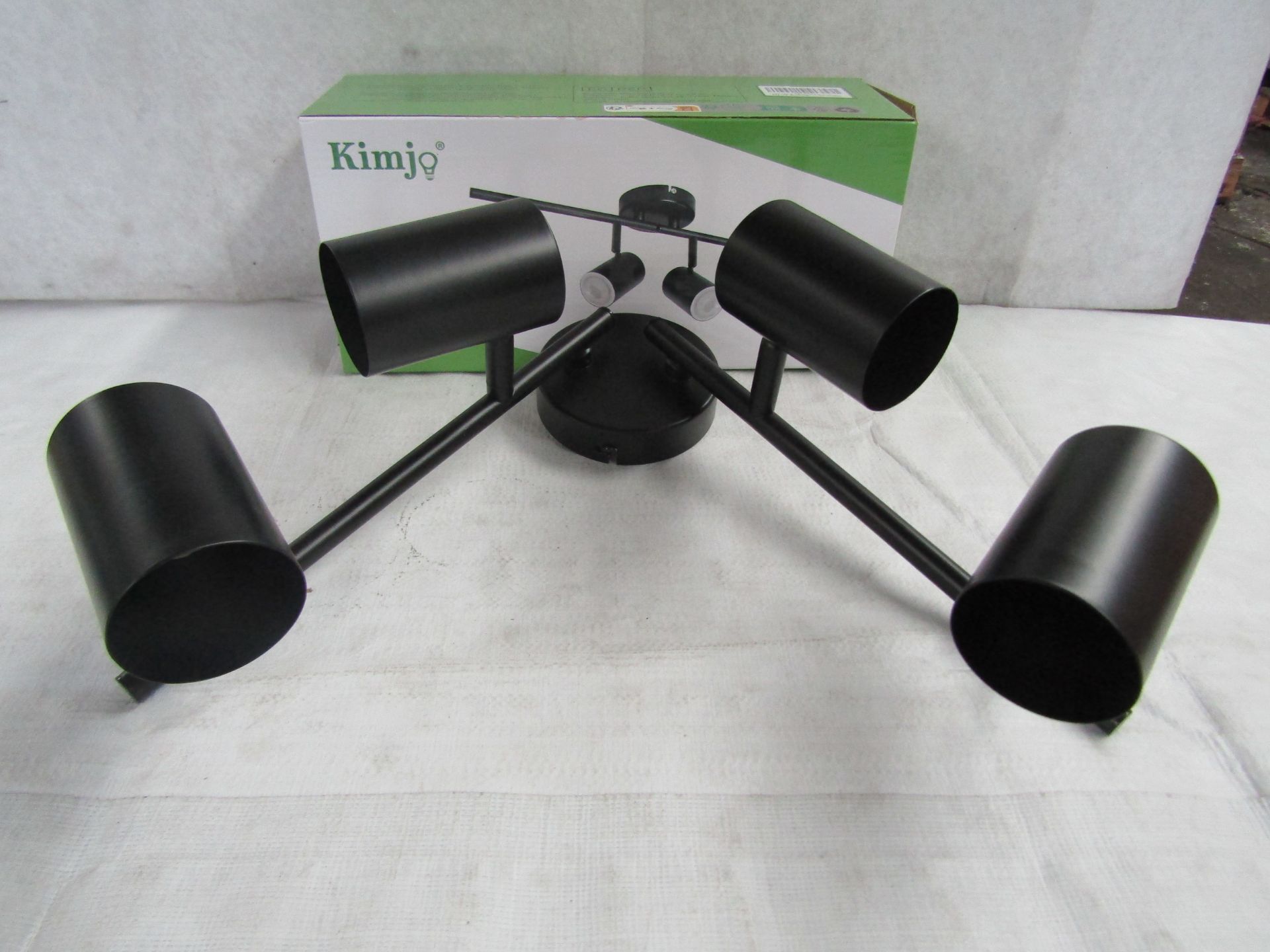 Kimjo Ceiling Light, Model (D0395) 4 Way, Rotating, Black, Unchecked & Boxed. RRP £39.