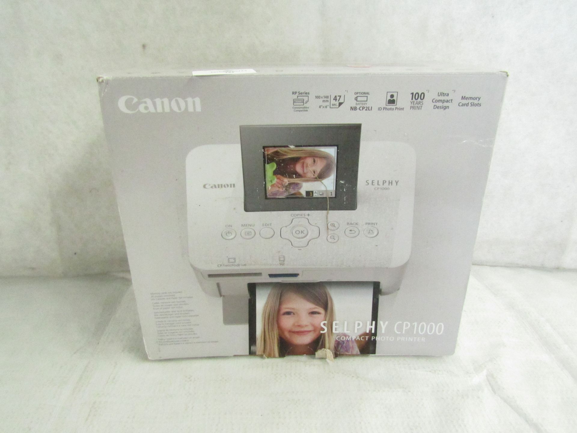 Canon SELPHY CP1000 Colour Portable Photo Printer, White - Unchecked & Boxed - RRP CIRCA £109.99