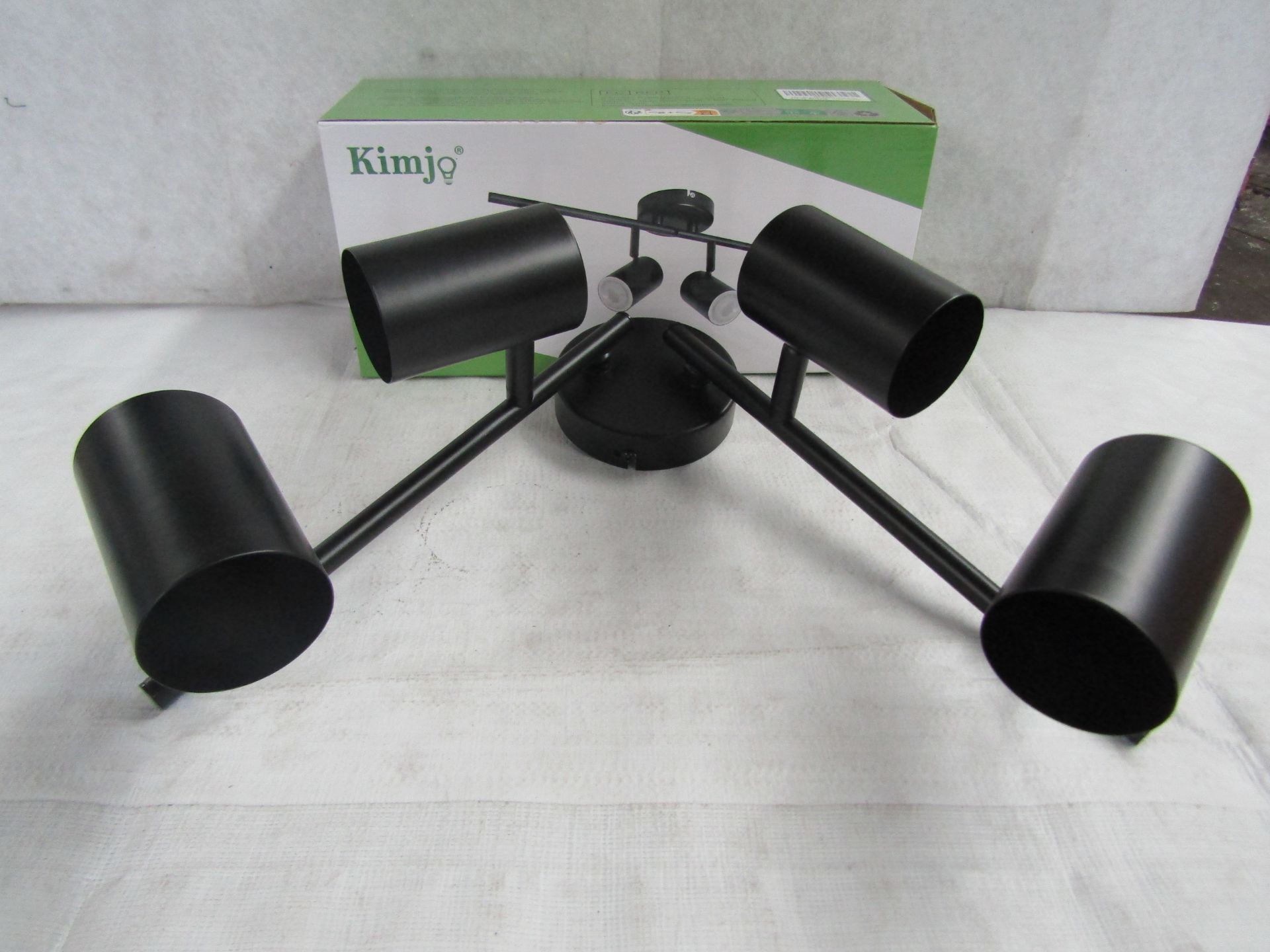 Kimjo Ceiling Light, Model (D0395) 4 Way, Rotating, Black, Unchecked & Boxed. RRP £39.