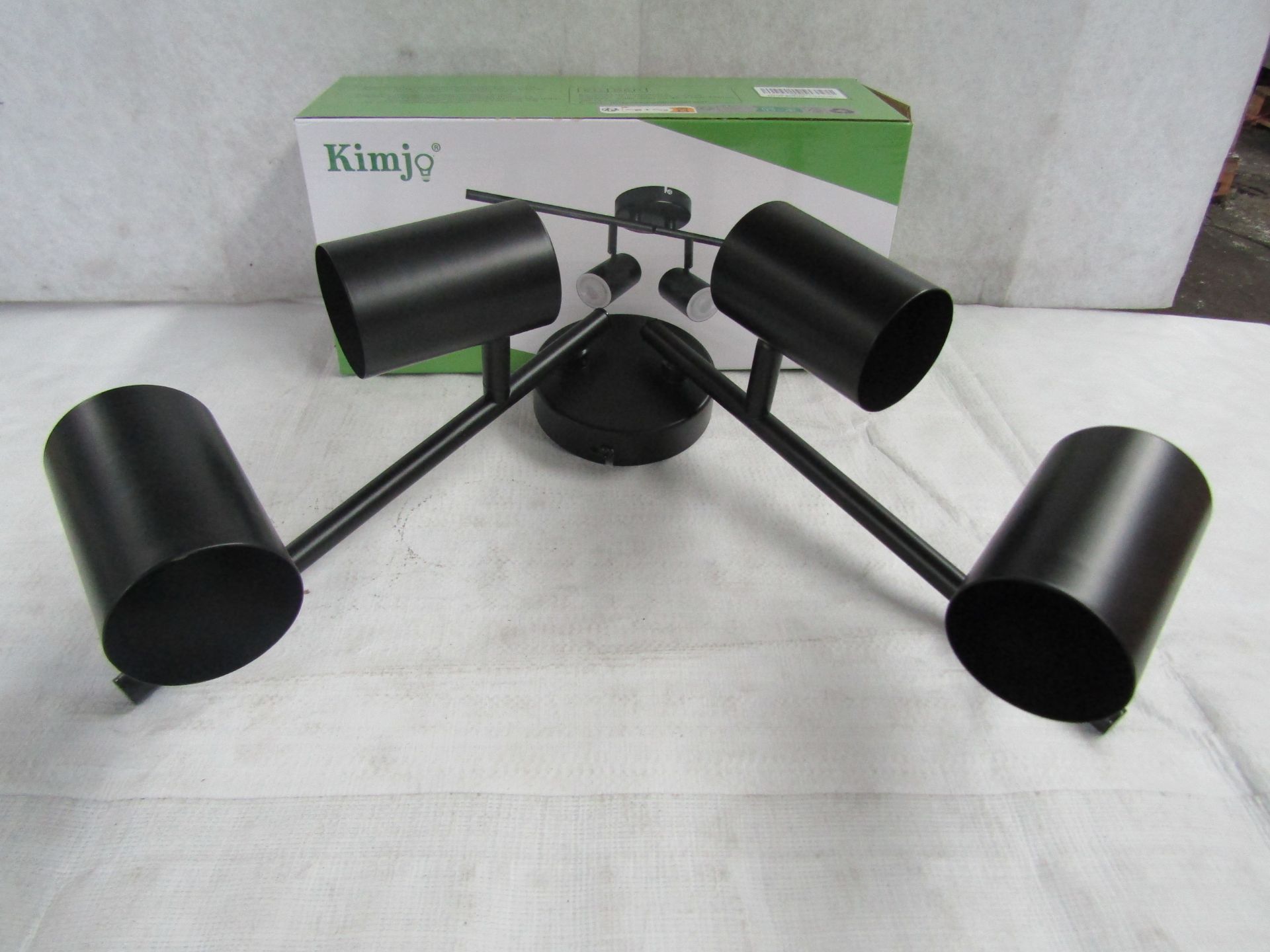 Kimjo Ceiling Light, Model (D0395) 4 Way, Rotating, Black, Unchecked & Boxed. RRP £39.