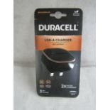 Duracell USB-A Charger, 12w Output, Unchecked & Packaged.