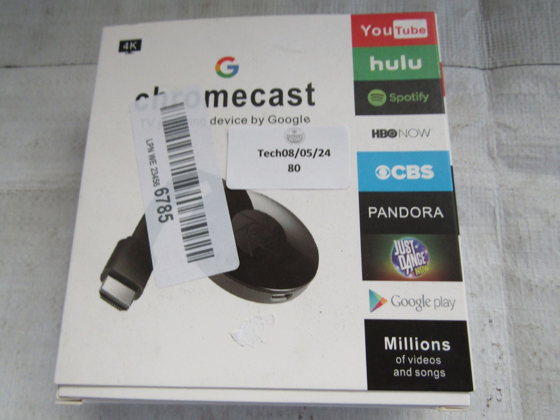 Google Chromecast 1080p HD Video Streaming Device - Unchecked & Boxed - RRP CIRCA £34.99
