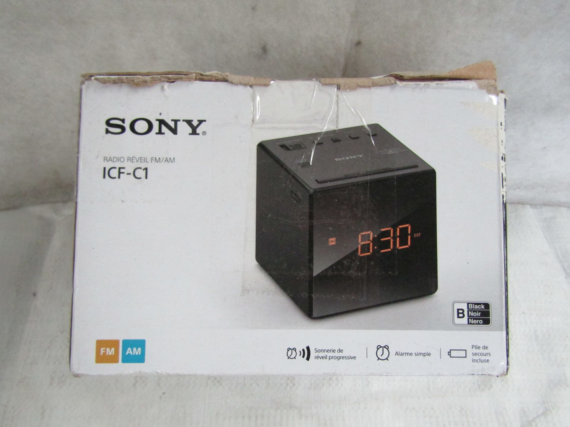 Sony Radio Reveil FM/AM, Model: ICF-C1 - Unchecked & Boxed - RRP CIRCA £29.99