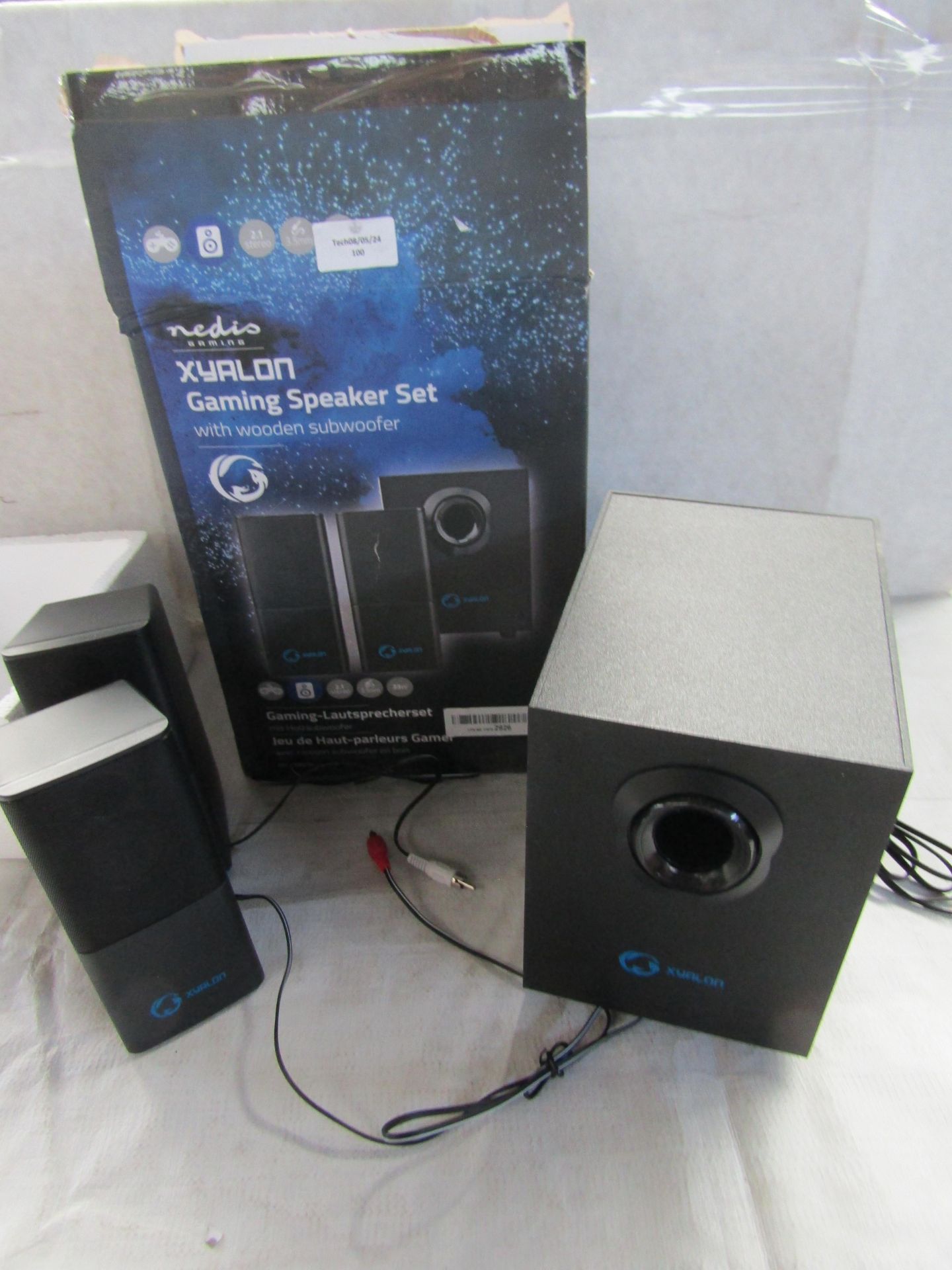 Nedis Gaming Xyalon Gaming Speaker Set, All Parts Present However Untested & Boxed, RRP £ 29