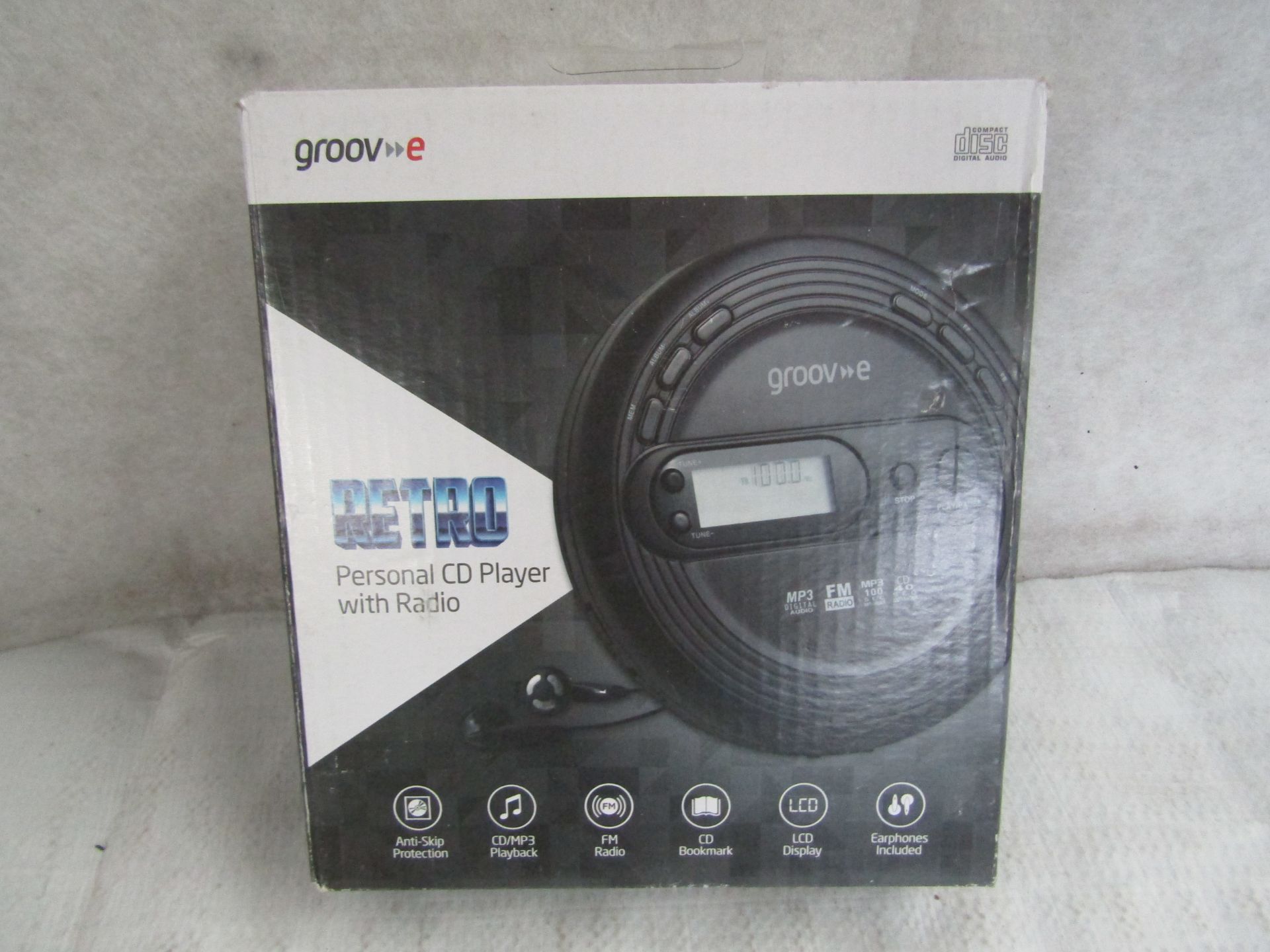 Groove Personal CD Player, Unchecked & Boxed.