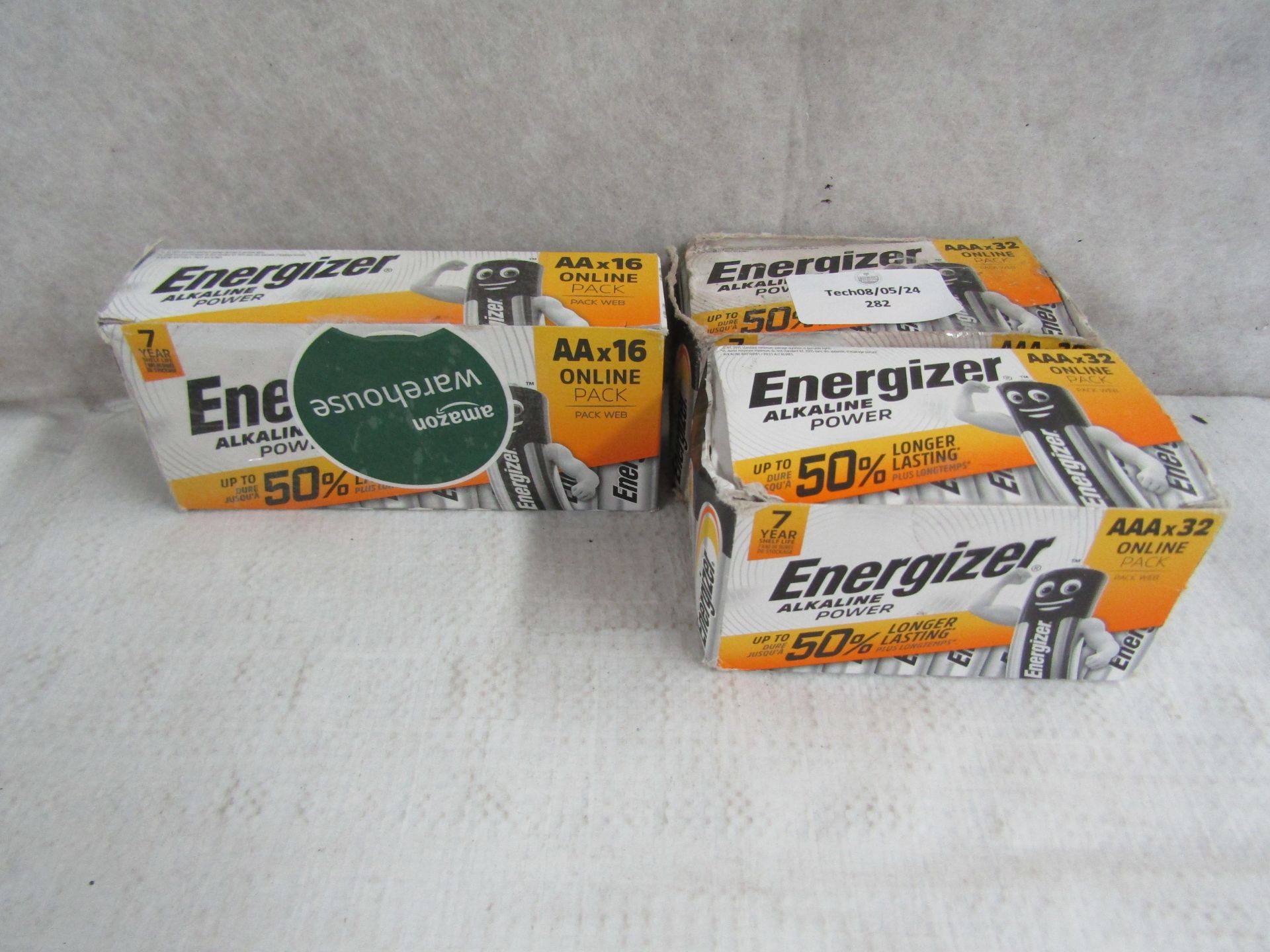 Approx 80x Energizer Batteries, AA & AAA, Unchecked & Boxed.